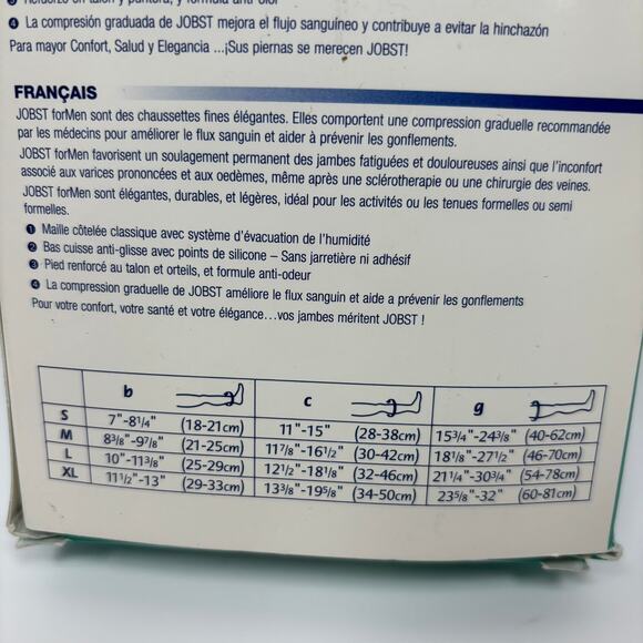 Jobst Compression Socks 20-30 mmHg Mens Small Thigh High Black Medical Legwear - Picture 9 of 9